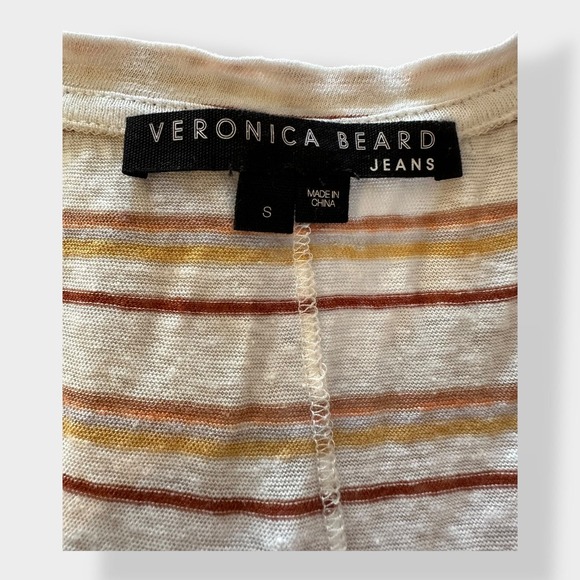 Veronica Beard Jeans Arion Striped Linen Muscle Tee Size‎ S - Picture 2 of 8